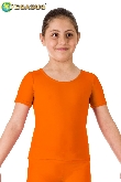 MAGLIETTA DANZA LYCRA MEZZA MANICA ARANCIO BAMBINA